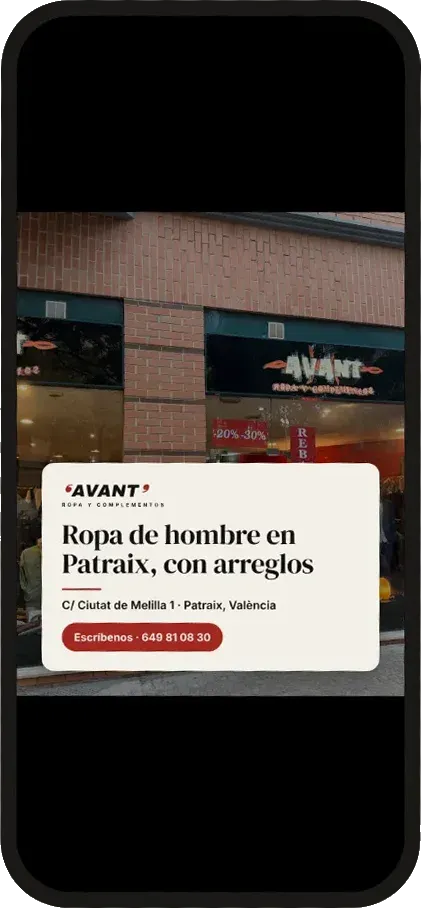 Una publicación de Avant en Instagram: «Ropa de hombre en Patraix, con arreglos»