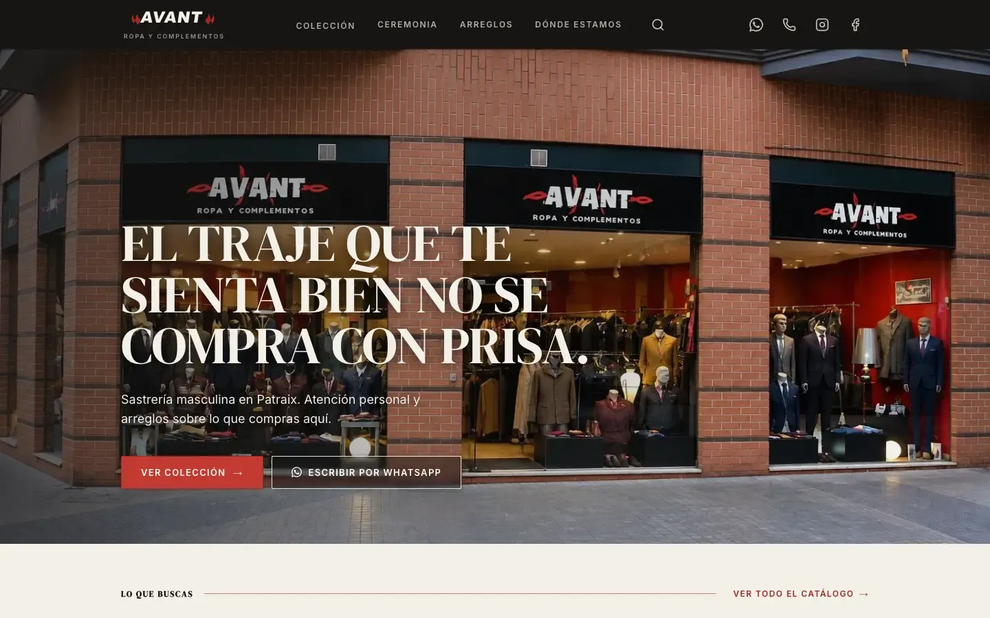 La portada de avantvalencia.com, con la fachada de la tienda